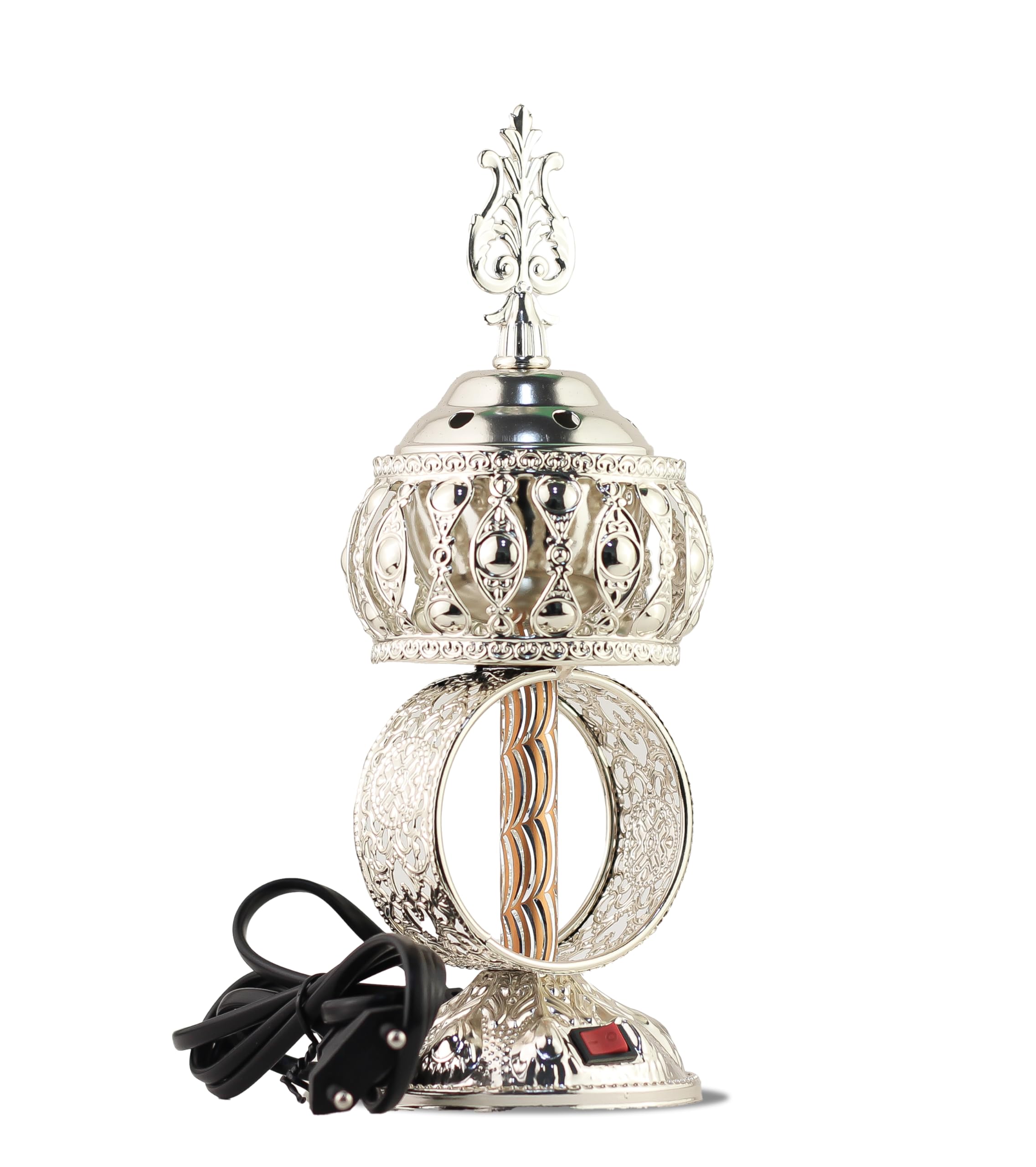 Arabian Electric Incense Burner Metal Vintage Arabic Burner - Middle Eastern Incense Holder, Electric Bakhoor Burner Suitable for Arabian Oud, Home and Hotel Decor (Style 4)
