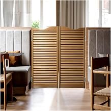 Louvered Cafe Swinging Doors, Restaurant Kitchen Laundry Room Saloon Hallway Partition Half Waist Door Self Closing, 60 56 50 46 44 40 36 32 30 24 22 20 18inch Wide Double Action Cowboy Door42X36in1