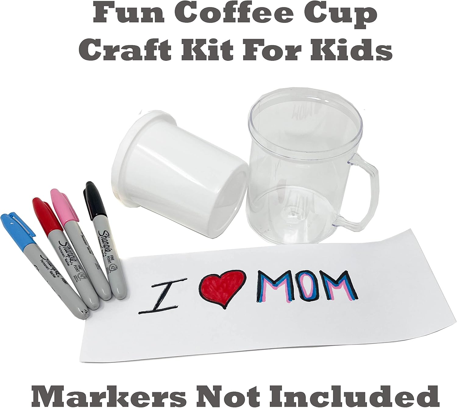 Podzly 12 DIY Personalized Coffee Mugs - White Reusable Coffee Cup for Cold and Hot Drinks, Design and Customize with Words, Letters, Photo and Logo, Ideal Gift for Father's Day, Mom and Grand Parents