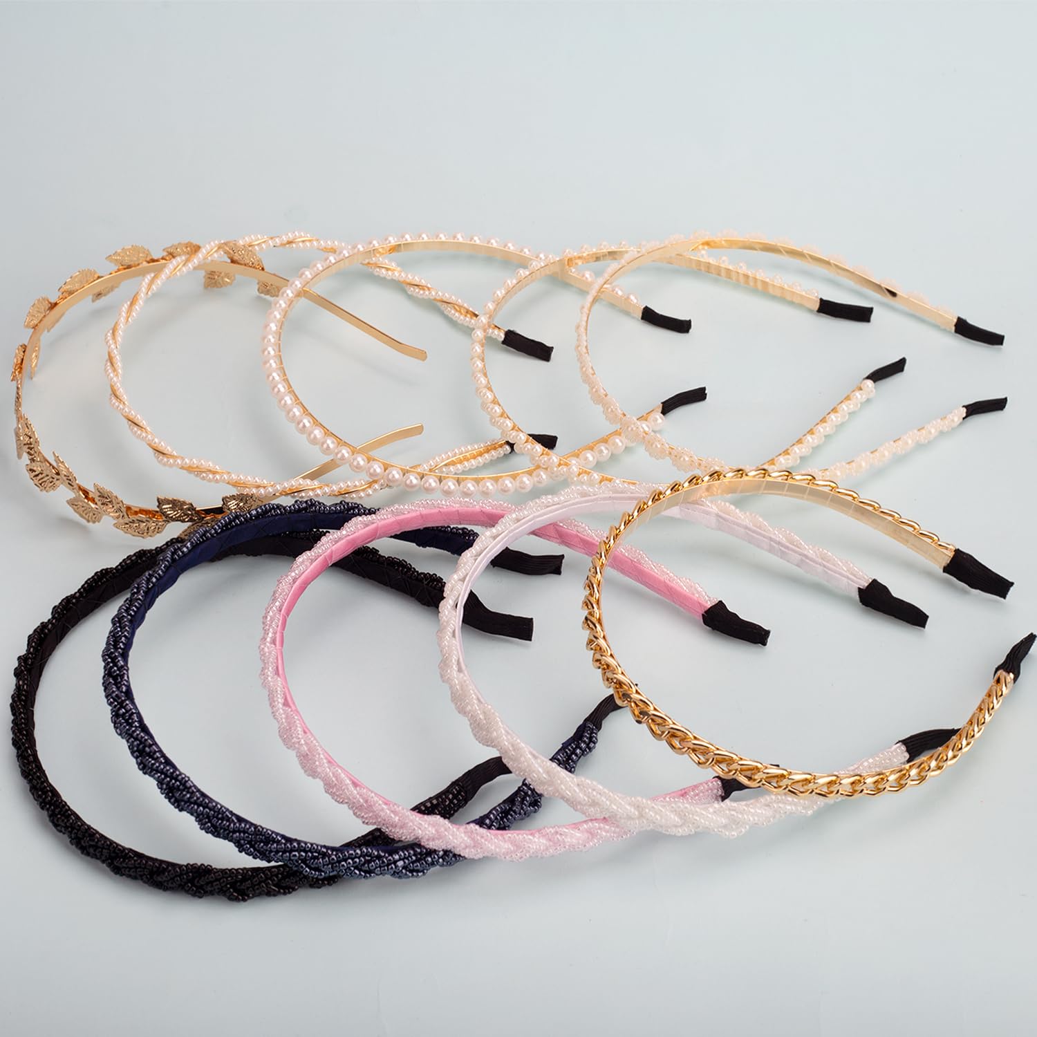 Amazon.com : LYroo Pearl Headbands Beaded Headband Metal  display picture 1