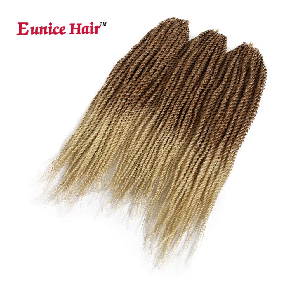 6 Packs 22 Inch Senegalese Twist Crochet Hair Braids Ombre Blond Small Havana Twist Crochet Braiding Hair Senegalese Twists Hairstyles For Black Women 30strands/pack (22 Inch, T27/613)