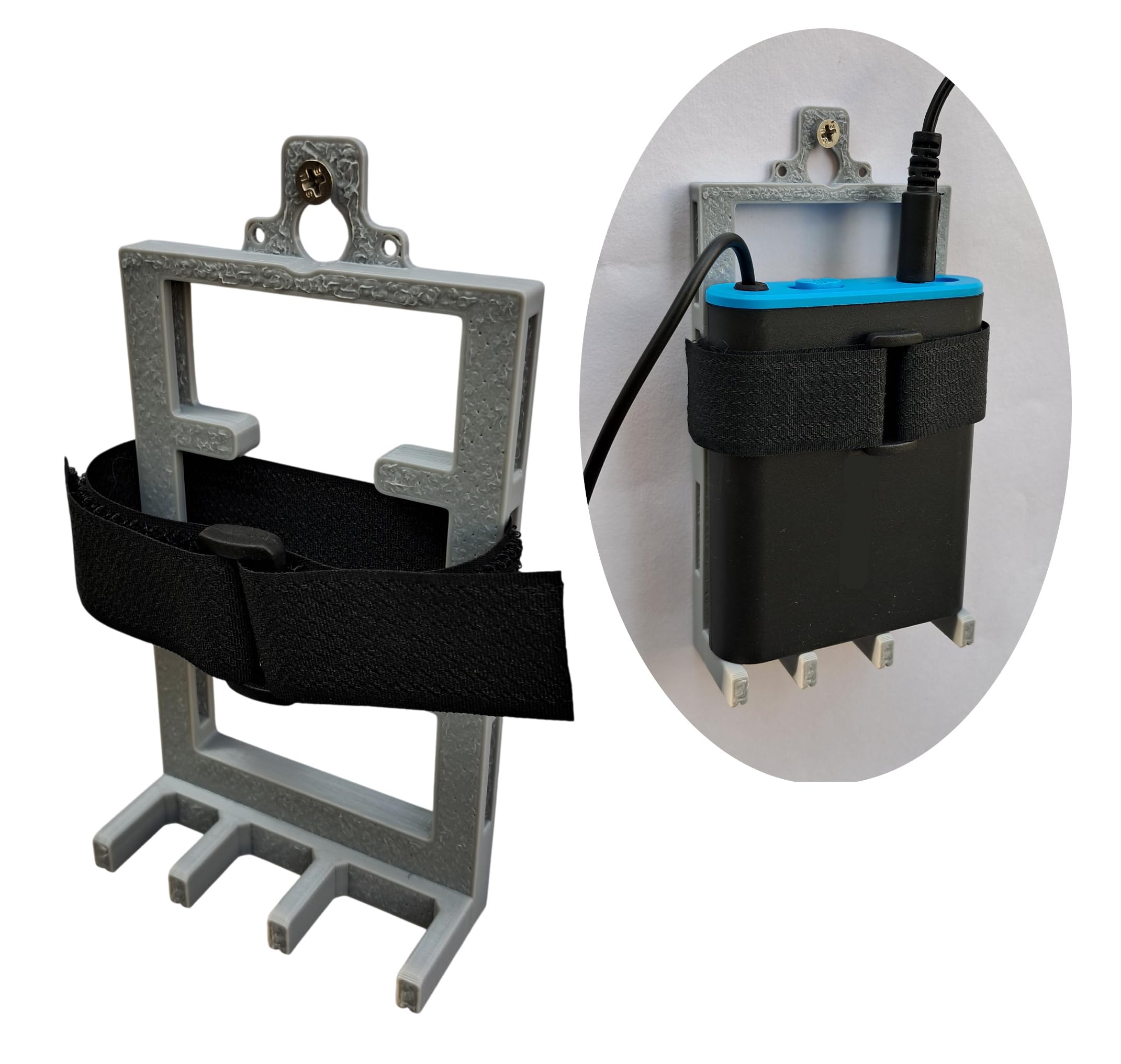 Wall Mount Bracket for Mini UPS, Routers, and Modems, PETG Plastic, with Velcro Strap, Supports up to 0.5 kg, 3 Mounting Options-image-6
