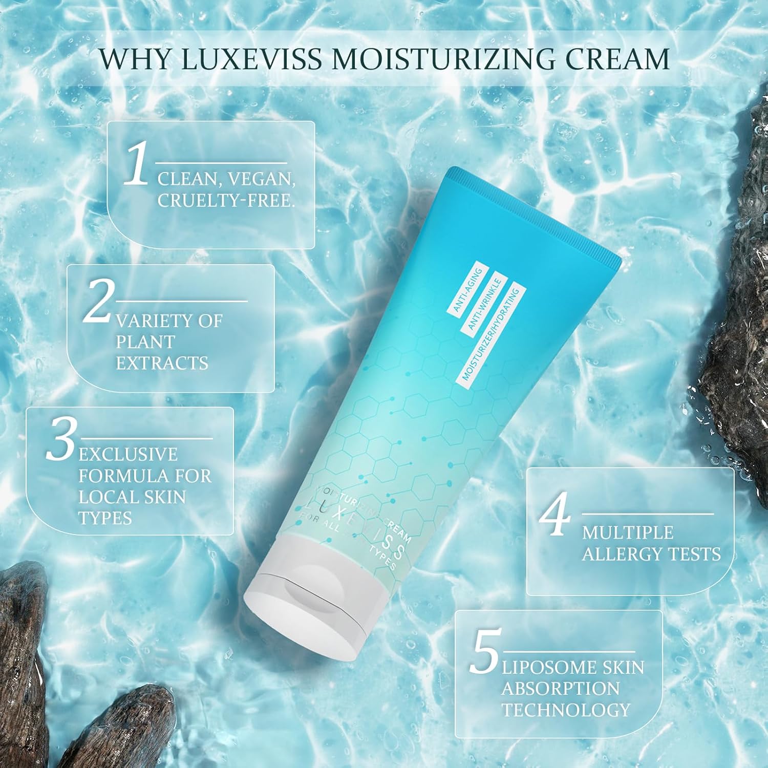 Anti-Aging Night Cream - Overnight Repair with Ceramides, Collagen Peptides and Hyaluronic Acid Deeply Hydrating, Non-Greasy, Fragrance-Free • 100 ml - Image 6