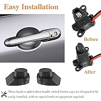 Vista 5 de Par de tapas de botón de interruptor de manija de puerta con opción sin llave compatible con Mazda 6 Speed 6 CX-7 RX-8 CX-9 MX-5, repuesto #