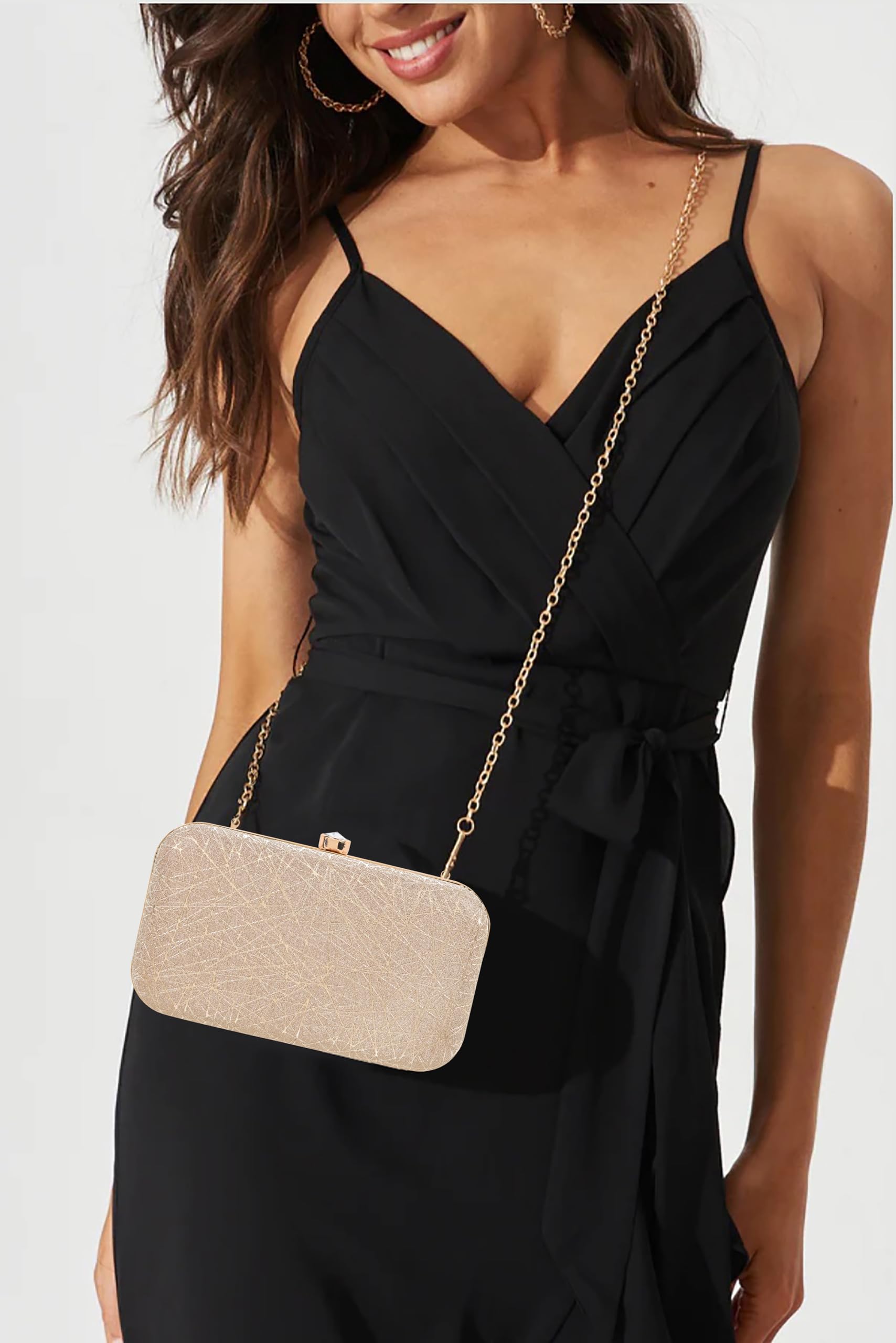 ADISA Constellation formal party clutch with gold chain for women and girls (CL106-GOL) 3