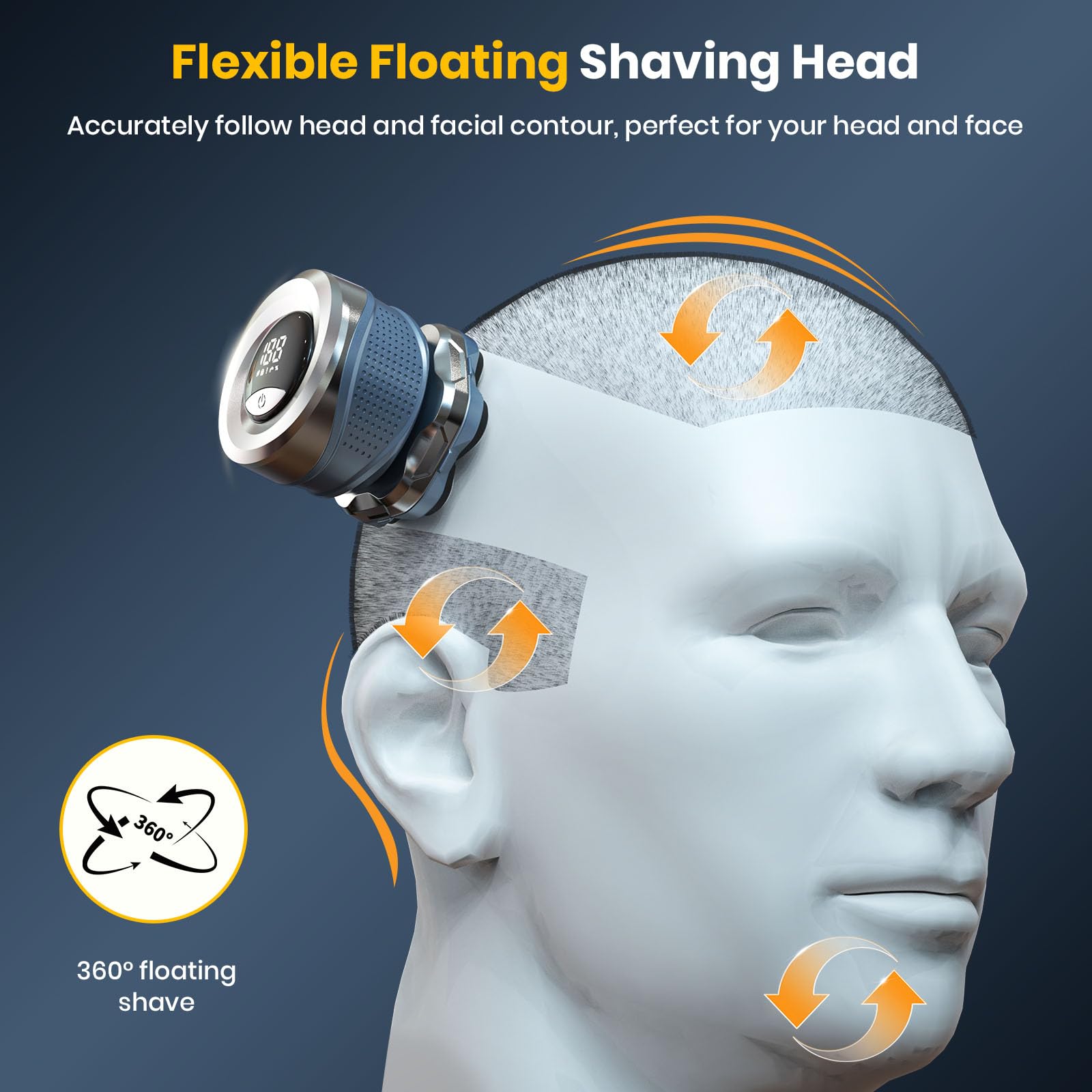 Afeitadora de cabeza 7D, afeitadoras de cabeza magnética mejoradas 2025 para hombres calvos, IPX7, impermeable, húmedo/seco, maquinilla de afeitar eléctrica para hombres, afeitadoras