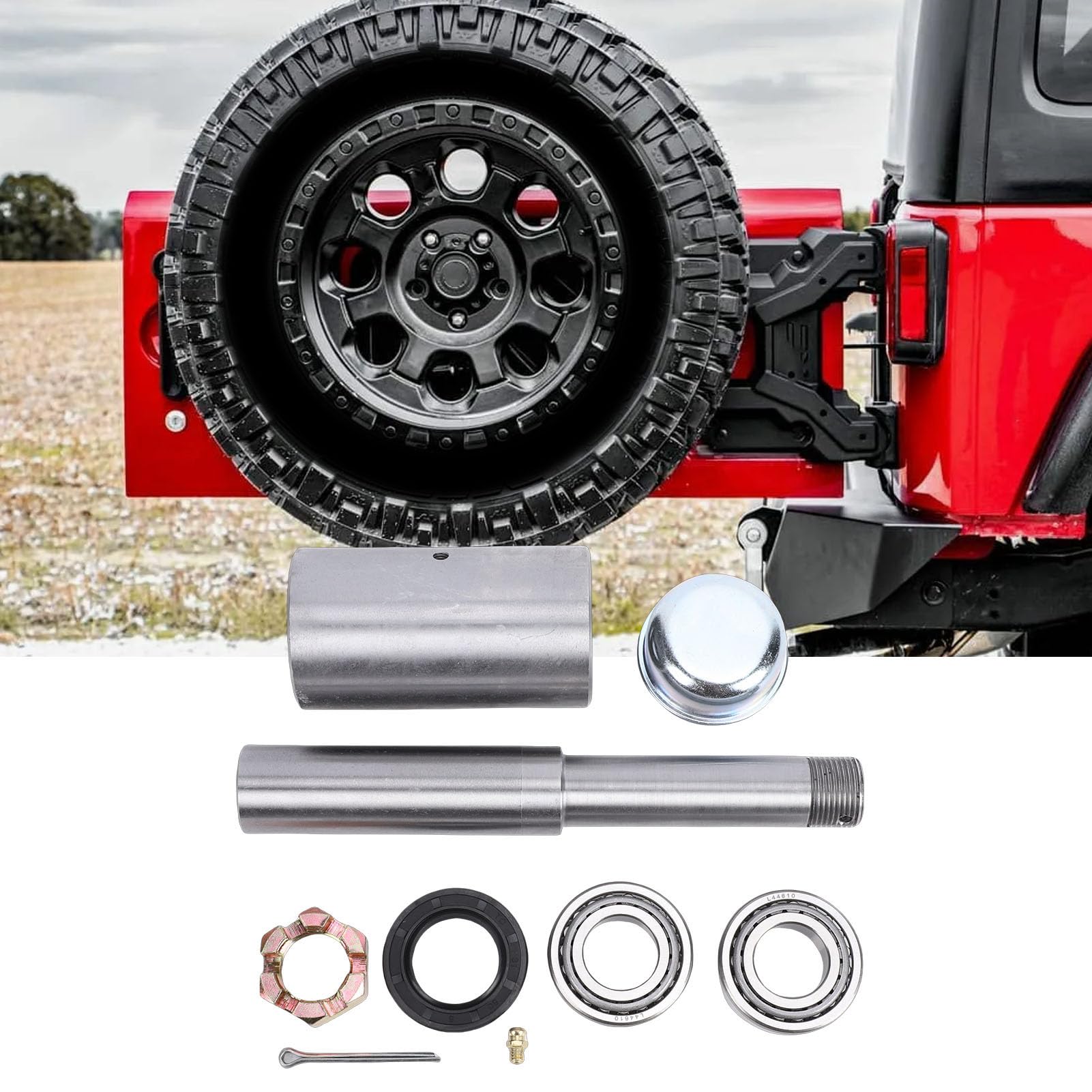 Alomejor Offroad Tire Carrier Zawias Zestaw, Stabilna Konstrukcja ze Stali
