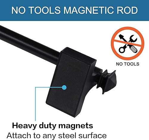 Miniatura 2 de H.VERSAILTEX Paquete de 2 barras de cortina magnéticas para puertas de metal, barras multiusos para ventanas pequeñas, cafeterías y lugares de acero