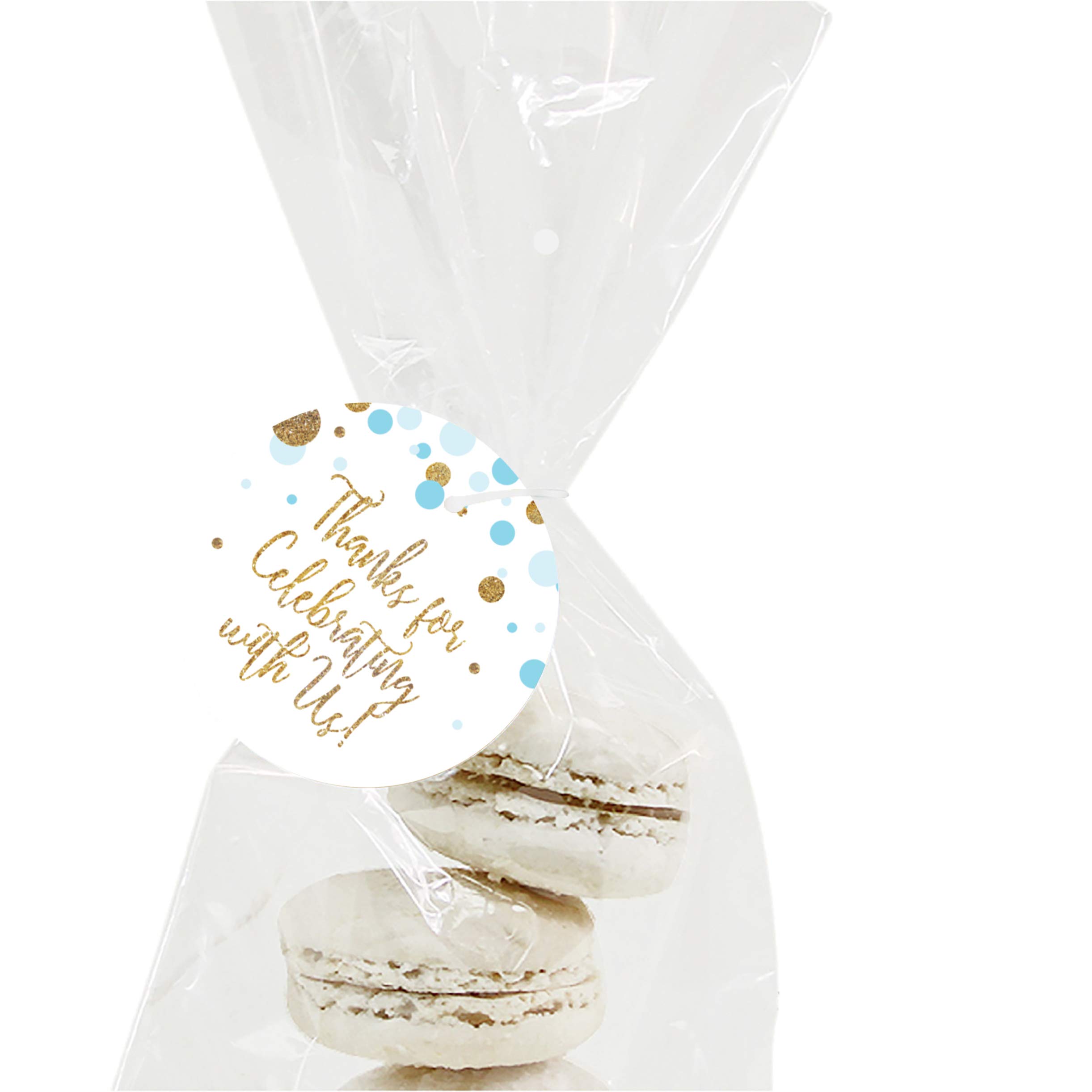 Personalized Baby Shower Stickers - 40 Round Glitter Labels With Custom Name For Party Favors