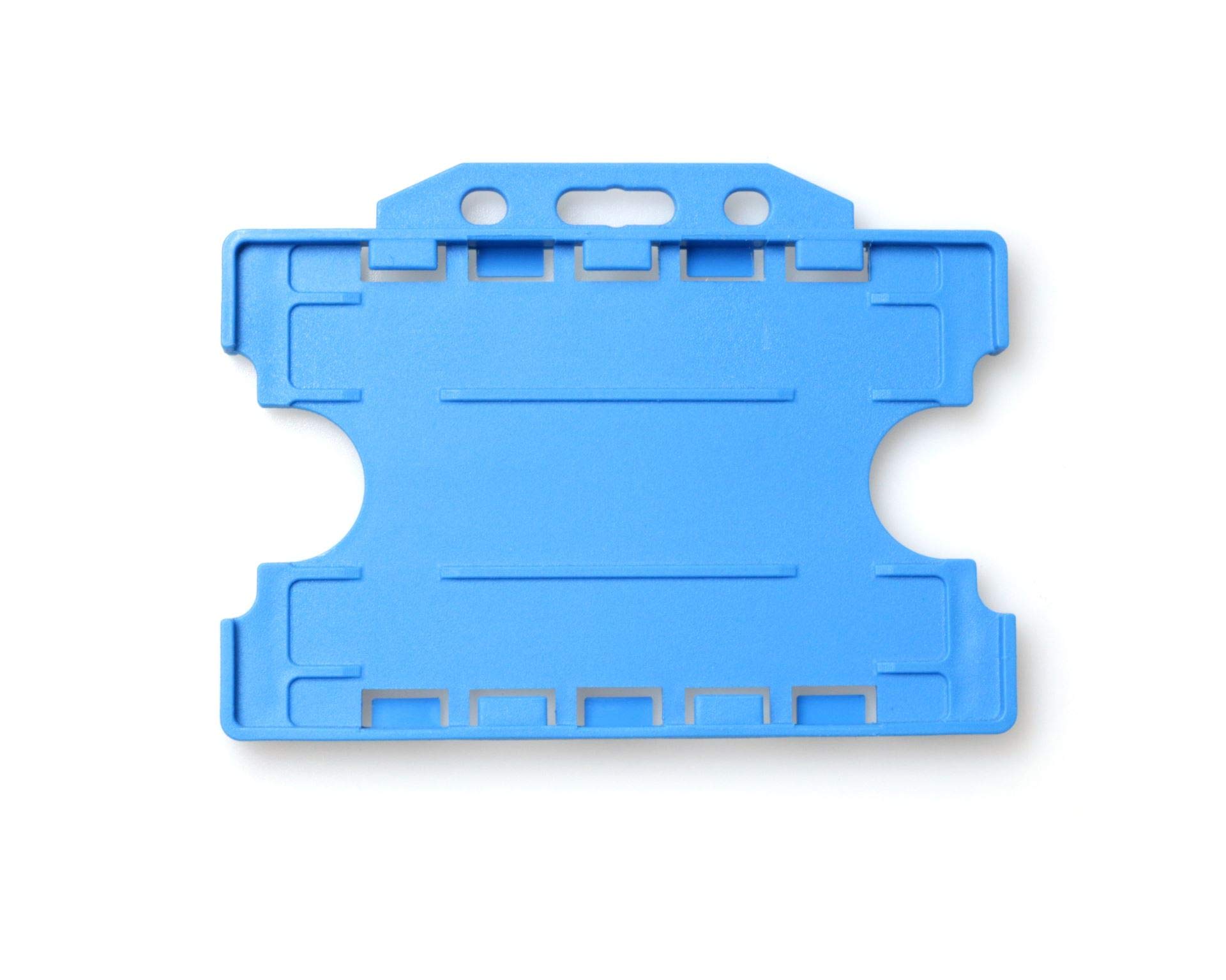 ALG ID Cards® Open Faced Rigid ID Card Name Badge Holders - Double/Dual Sided - Pack of 100 (Light Blue)