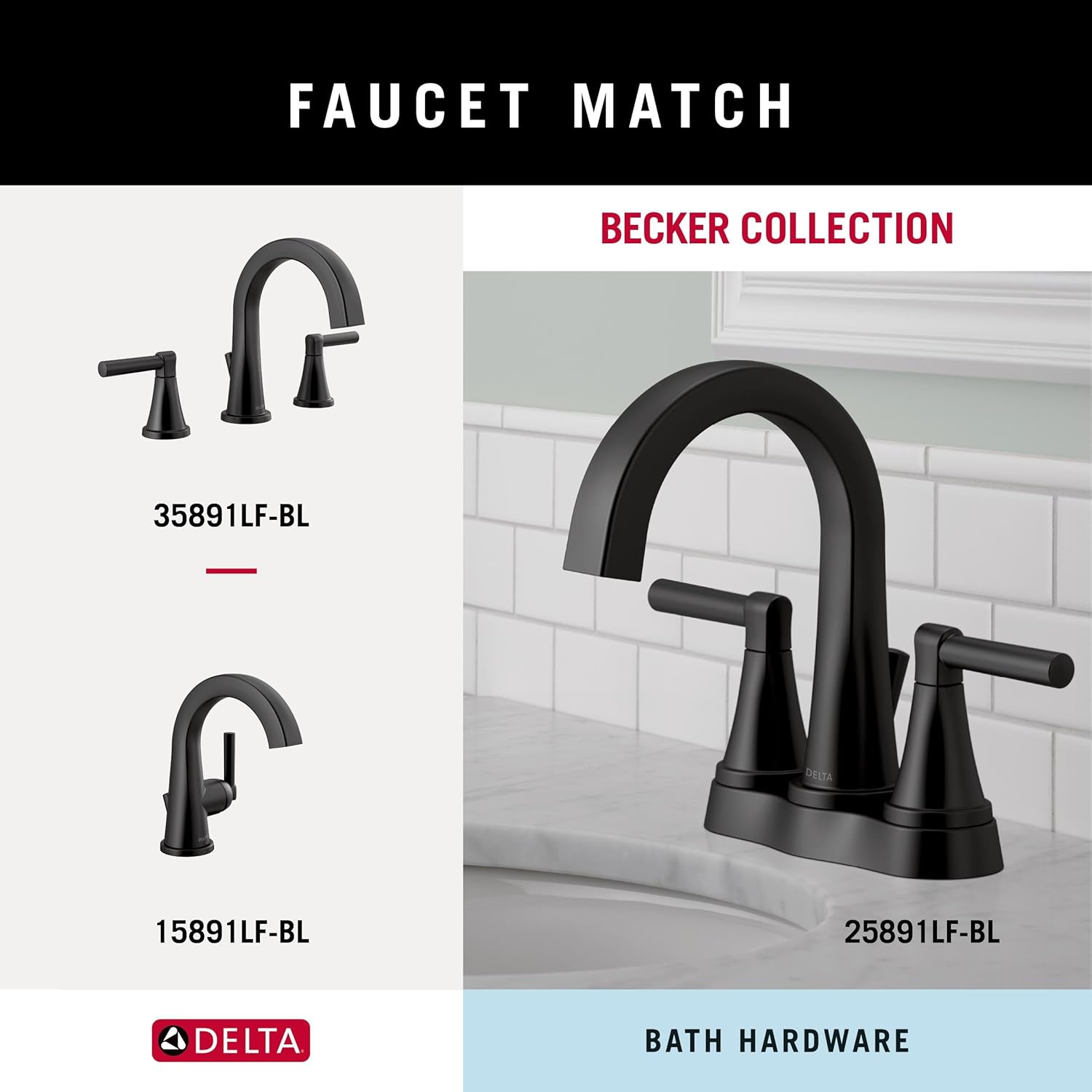 Delta Faucet Becker (1-Pack) Hand Towel Holder, Matte Black, Ring for Bathroom or Kitchen Sink, Wall Mounted BCK46-MB