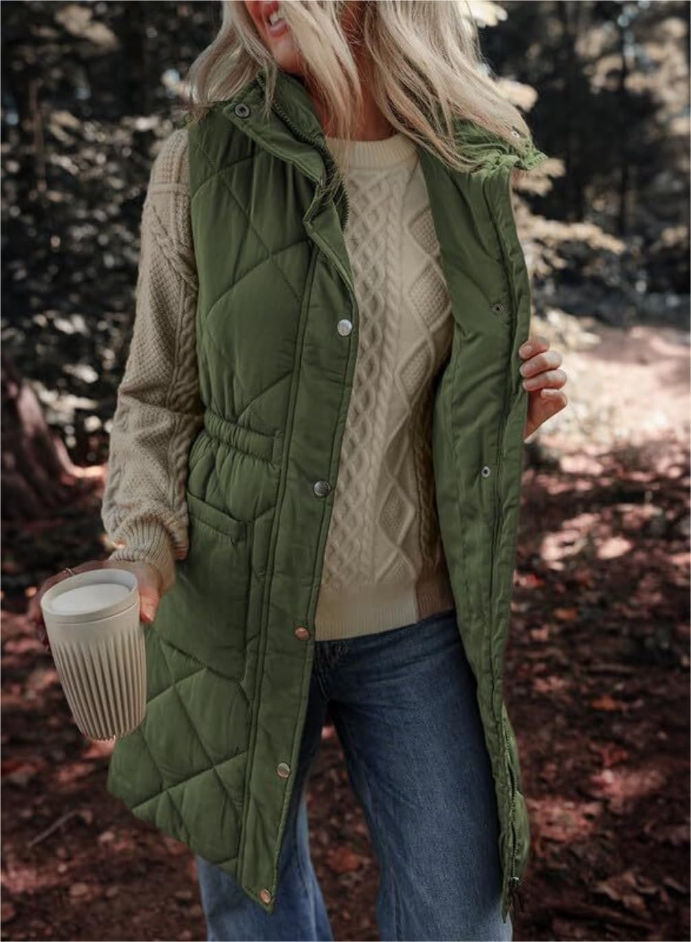 Giubbotto Smanicato Invernale Giacca Invernale Da Donna Trapuntata Con Cerniera Casual, Gilet Trapuntato Senza Maniche, Giacca Calda Gilet Invernale