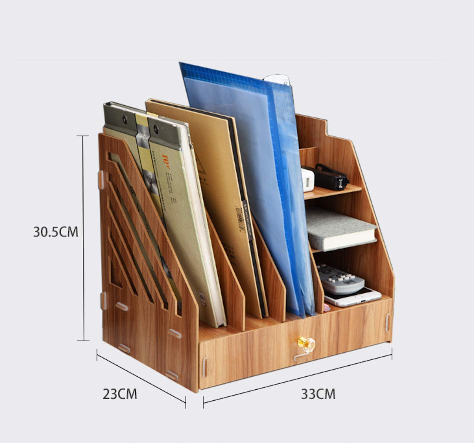 ZumZup Rangement Bureau Organisateur Avec Tiroir En Métal Pot à Stylo Rangement Bureau Papeterie Organizer Porte-Stylo Boîte De Rangement Multifonctionnelle Accessoire De Bureau Rouge 223*109*105mm