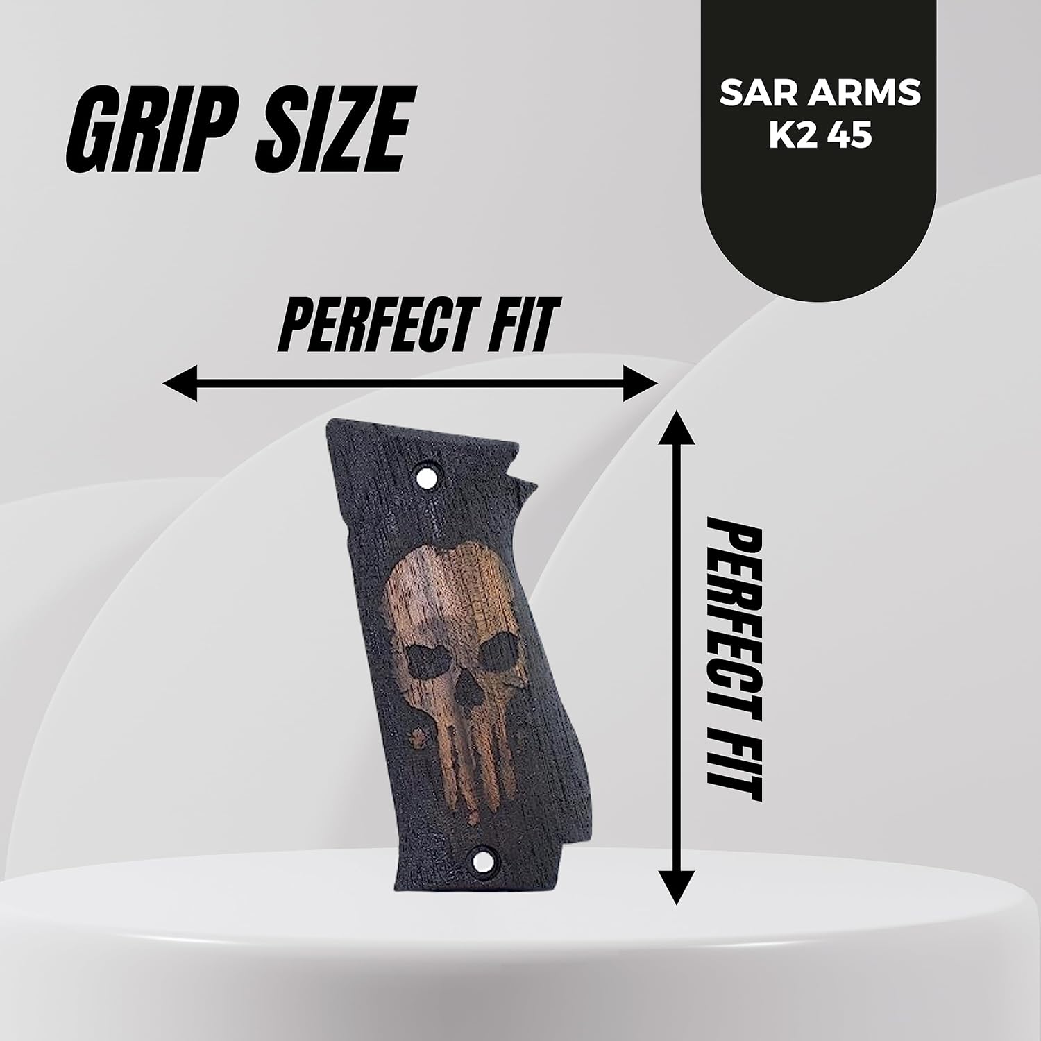 Sararms K2 45 Replacement Gun Handgun Pistol Rubber Textured Non-Slip Ergonomic Custom High-Performance Durable Precision Panels Natural Wood 3D Texture Holster Weapon