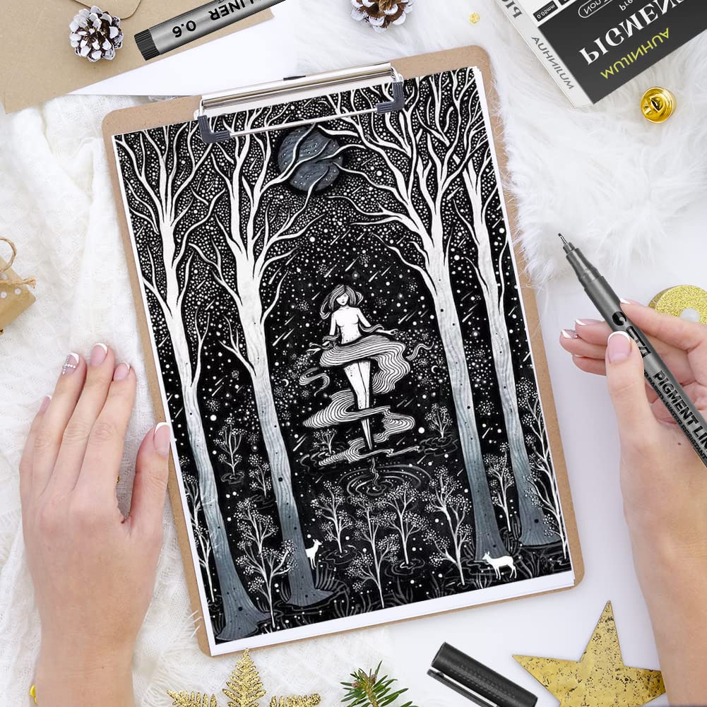 MUJINHUA Drawing Pens, Black Fineliner Pens, Micro Pens, Multiliner