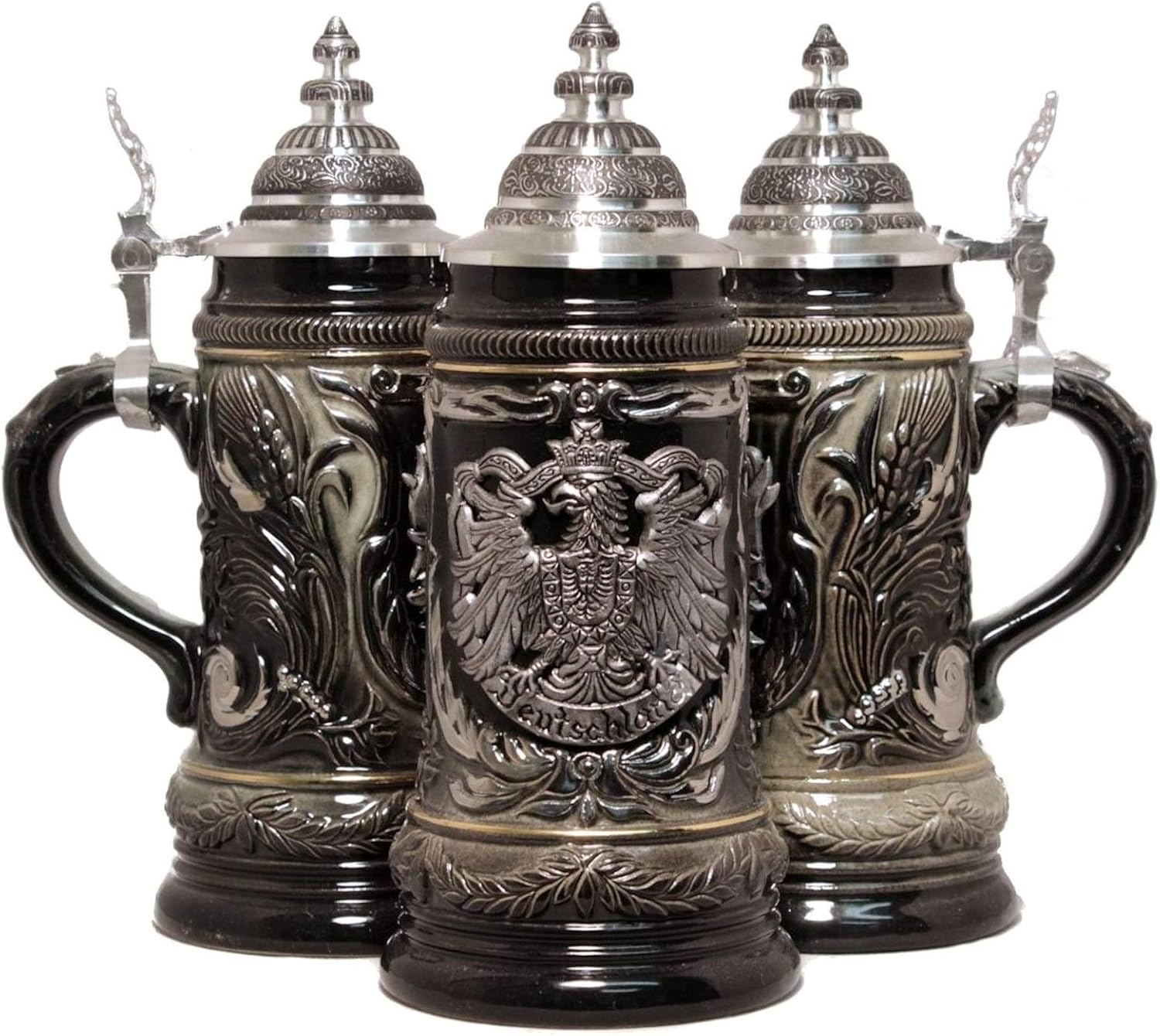 Pinnacle Peak Trading Company German Beer Stein with Pewter Eagle Relief Made in Germany New Mug