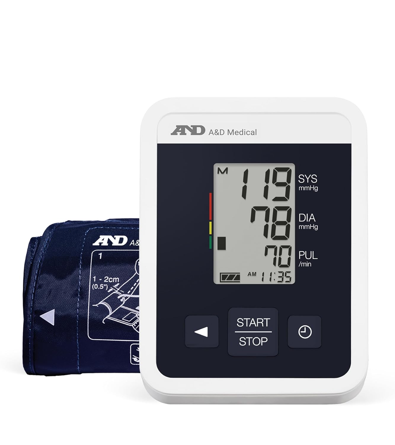 A&D Medical Blood Pressure Monitor for Home Use - UA-660 One Touch - Upper Arm Precise BP Machine - Wide Range Cuff (8.6-16.5" / 22-42cm) Easy to Use, Adults, Includes Travel Bag