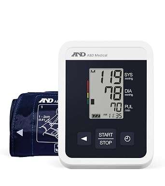 A&D Medical Blood Pressure Monitor for Home Use - UA-660 One Touch - Upper Arm Precise BP Machine - Wide Range Cuff 8.6-16.5" / 22-42cm Easy to Use, Adults, Includes Travel Bag