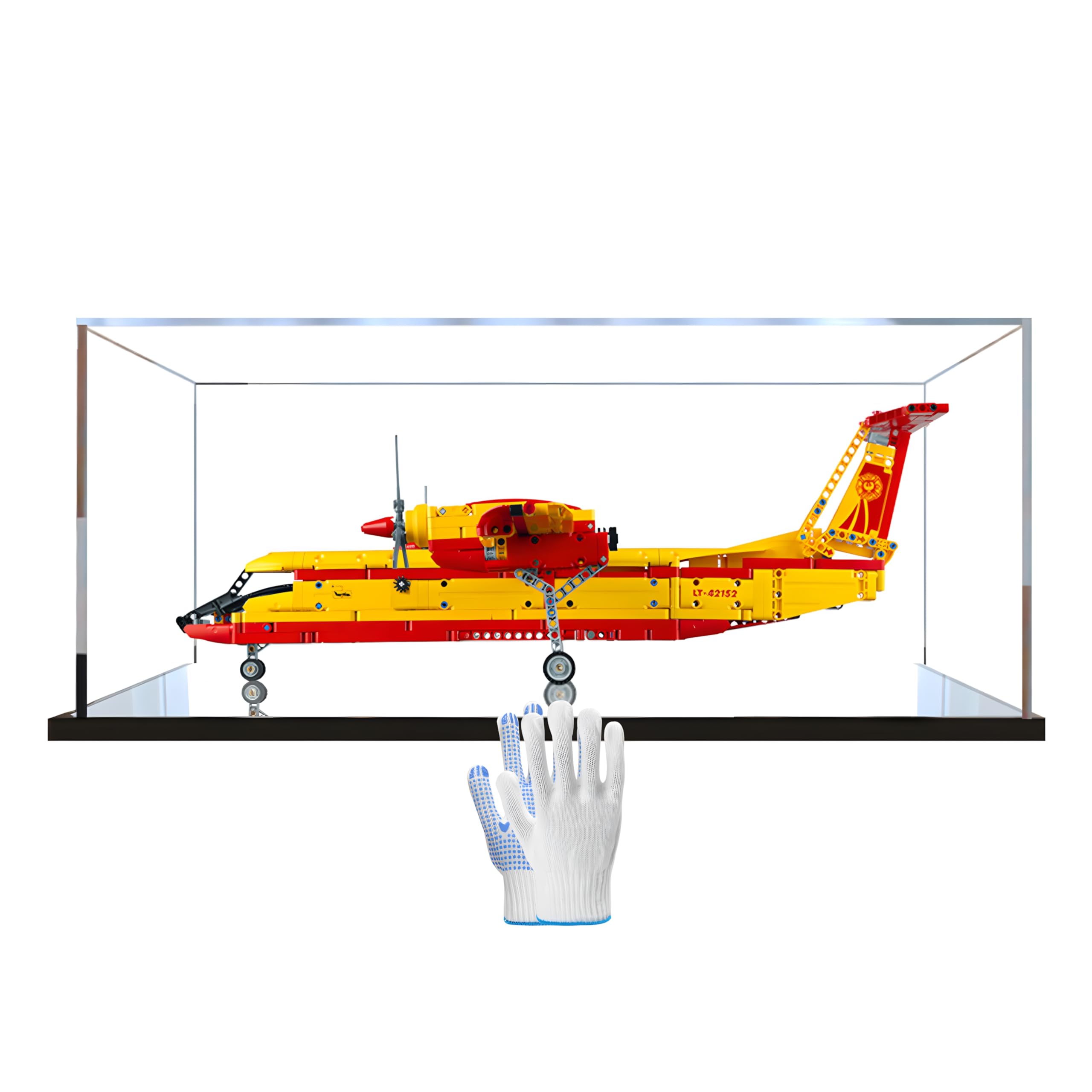 Vitrina acrílica compatible con L-E*G-O 42152 para aviones de extinción de incendios, caja transparente a prueba de polvo (solo vitrina, modelo no incluido) (2 mm)