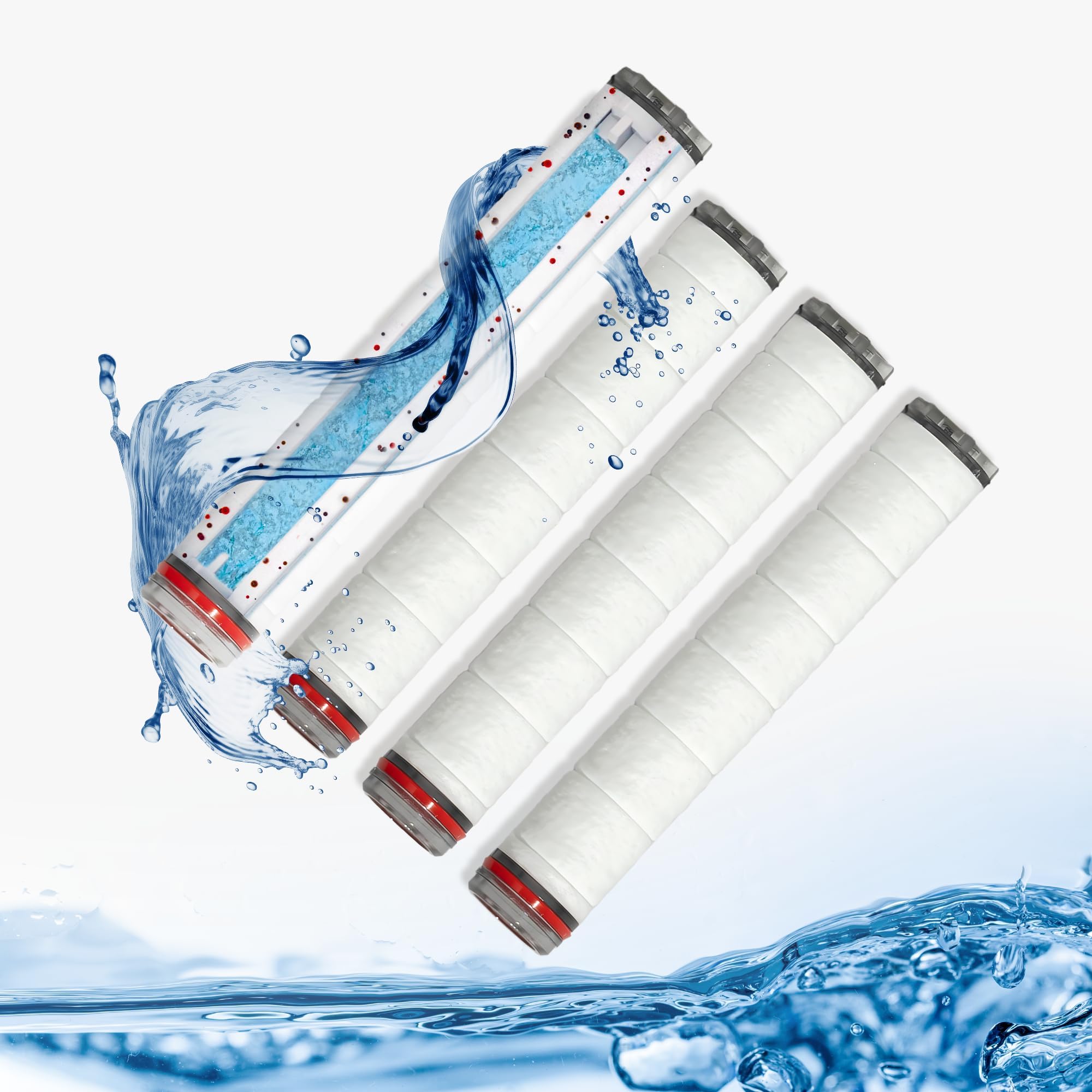 Visible Sediment Filter for Shower Head with High Pressure NSF Certified Korea| Filtration System, Removes Rust | - Good for Dry skin & Hair, Travel, RV, Bathroom - Easy Install