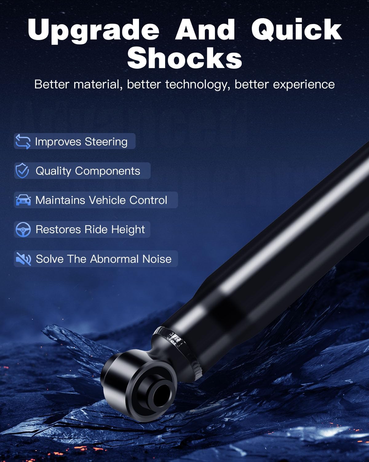 Rear Shocks Absorbers,ECCPP Gas Shocks for Dodge fits 2005-2010 for Dodge Dakota,2006-2009 for Mitsubishi Raider Pair Shocks with 344378