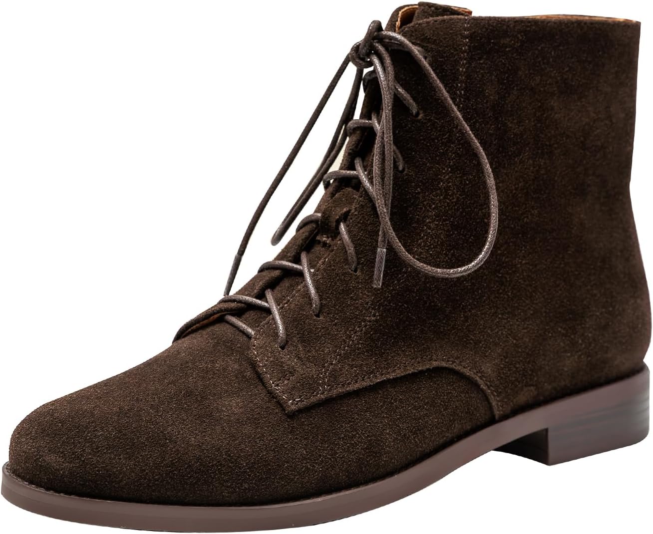 ONEENO Women's Lace-up Suede Ankle Boots