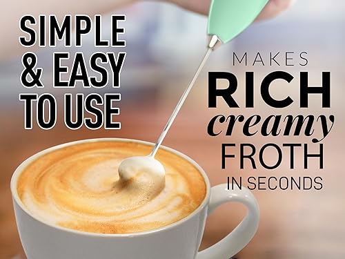 Miniatura 6 de Zulay - Espumador de leche para café con potente motor de titanio mejorado, batidor de mano, espumador de leche, mini mezclador para café, espuma