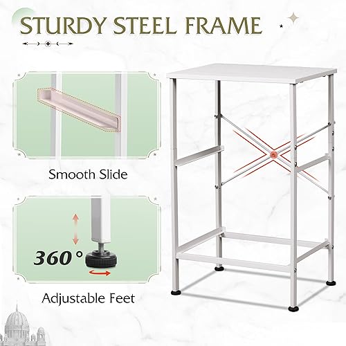 Miniatura 8 de WLIVE Mesita de noche, mesita de noche con 2 cajones, muebles de noche, mesita de noche, cómoda pequeña para dormitorio, mesa auxiliar con cajones