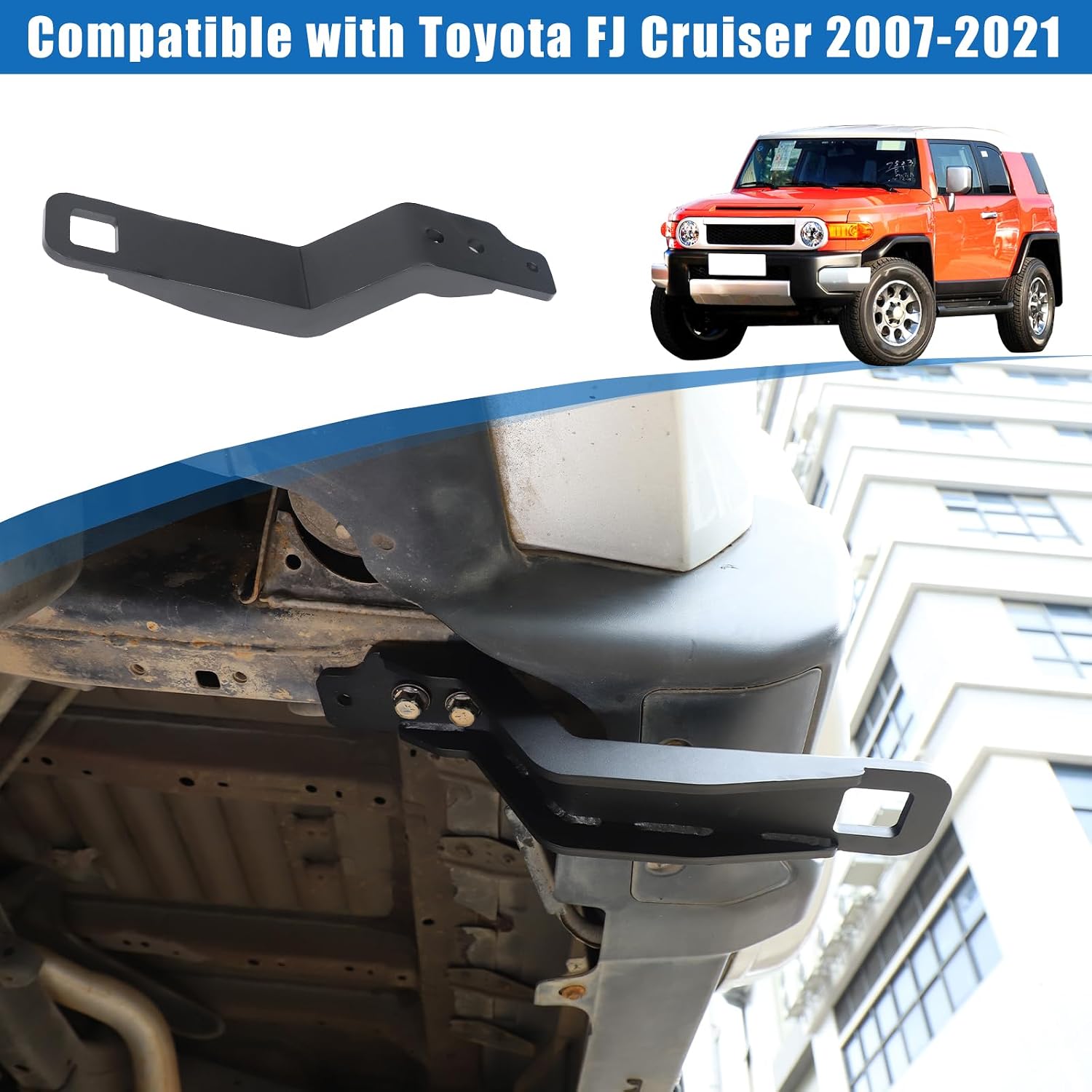 Car Tow Hook Tow Hitch Compatible with Toyot@ FJ Cruiser 2007–2021，Carbon Steel Rear Bumper Tow Hitch Recovery Point Tow Hook Receiver Tow Point Kit Accessories 1PCS