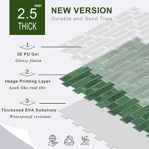 Vista 53 de STICKGOO - Azulejos autoadhesivos para loseta en muro, 12 x 12 pulgadas, azulejos autoadhesivos para loseta en muro de cocina y baño