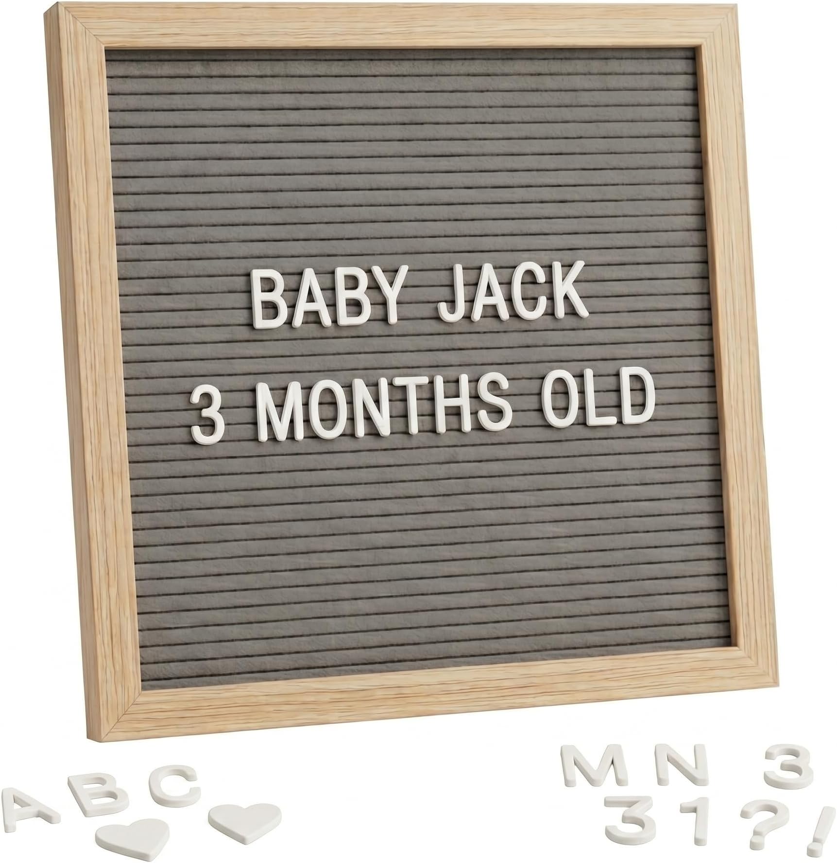 C CRYSTAL LEMON Gray Felt Letter Board 10x10 Inch, 336 Pre-Cut Letters