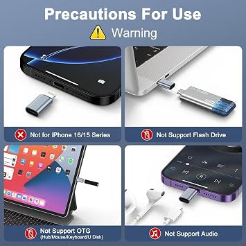 USB C to Lightning Adapter, 2Pack USB C Female to Lightning Male Adapter