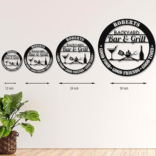 Miniatura 6 de PAMAHEART Letrero de metal personalizado para parrilla de barbacoa, 0.039 in de grosor, 12-36 pulgadas, decoración de cocina personalizada, diseño