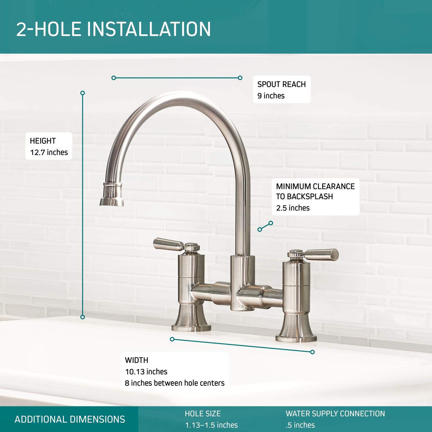 Delta Faucet P2923LF Westchester Bridge Kitchen Faucet Two ...