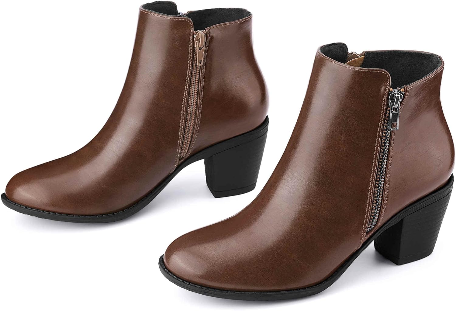 Perphy Ankle Boots Mid-height Heels Zipper Dressy Chelsea Booties for Women