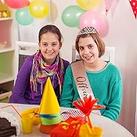 Vista 6 de CIEHER Juego de corona y banda de cumpleaños número 13, tiara de oro rosa, regalos para adolescentes