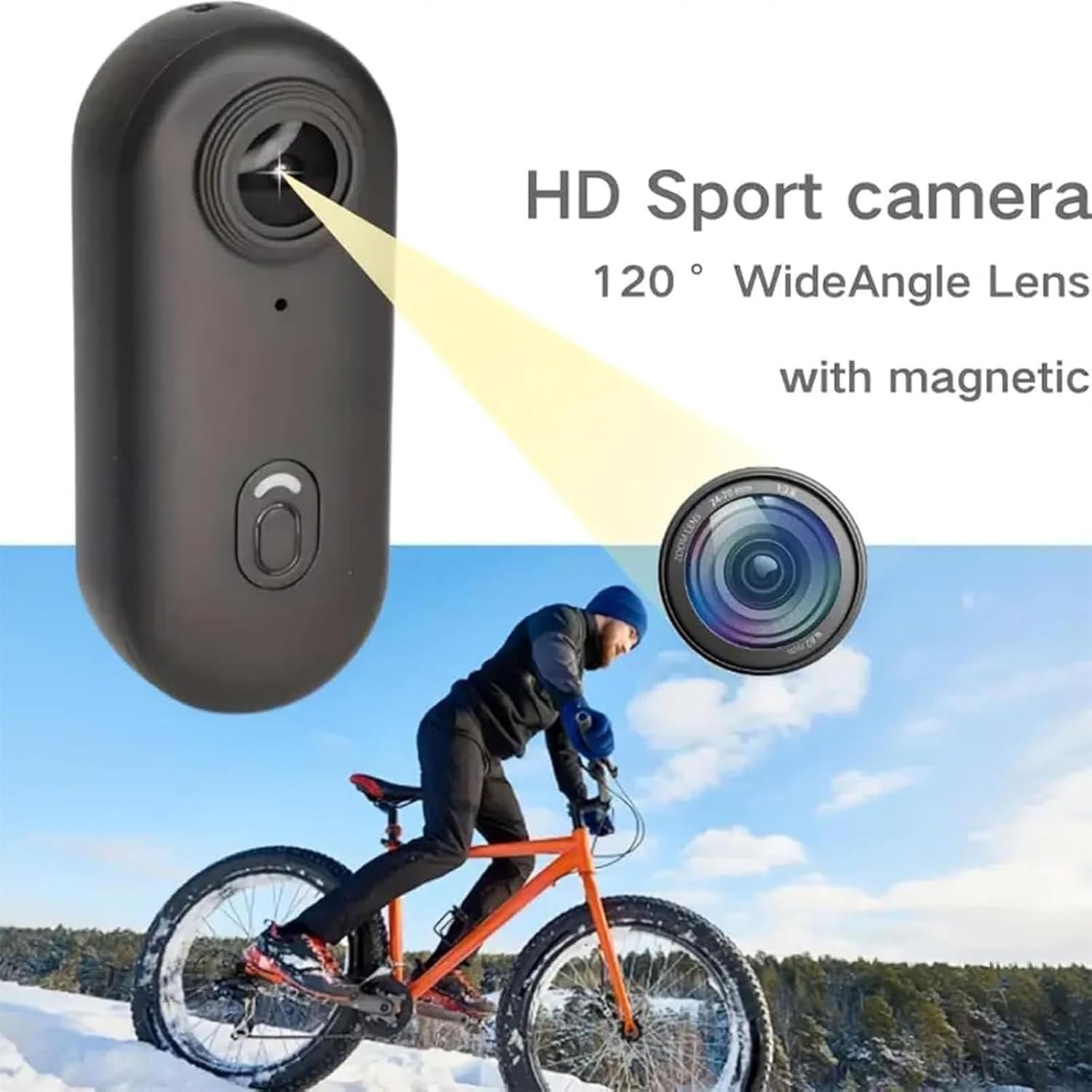 Wearable Body 4K Hd Thumb Action Camera, POV Camera, 4K/1080P Mini Body Camera, with 32/64/128G Memory Card, for Cycling, Diving, Skiing (Black/4K,128G)