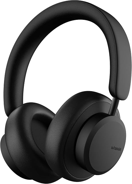 Urbanista Miami True Wireless Over Ear Bluetooth Headphones, 50 Hours Play Time, Active Noise Cancelling Wireless Headset with Microphone, On Ear Detection with Carry Case, Midnight Black