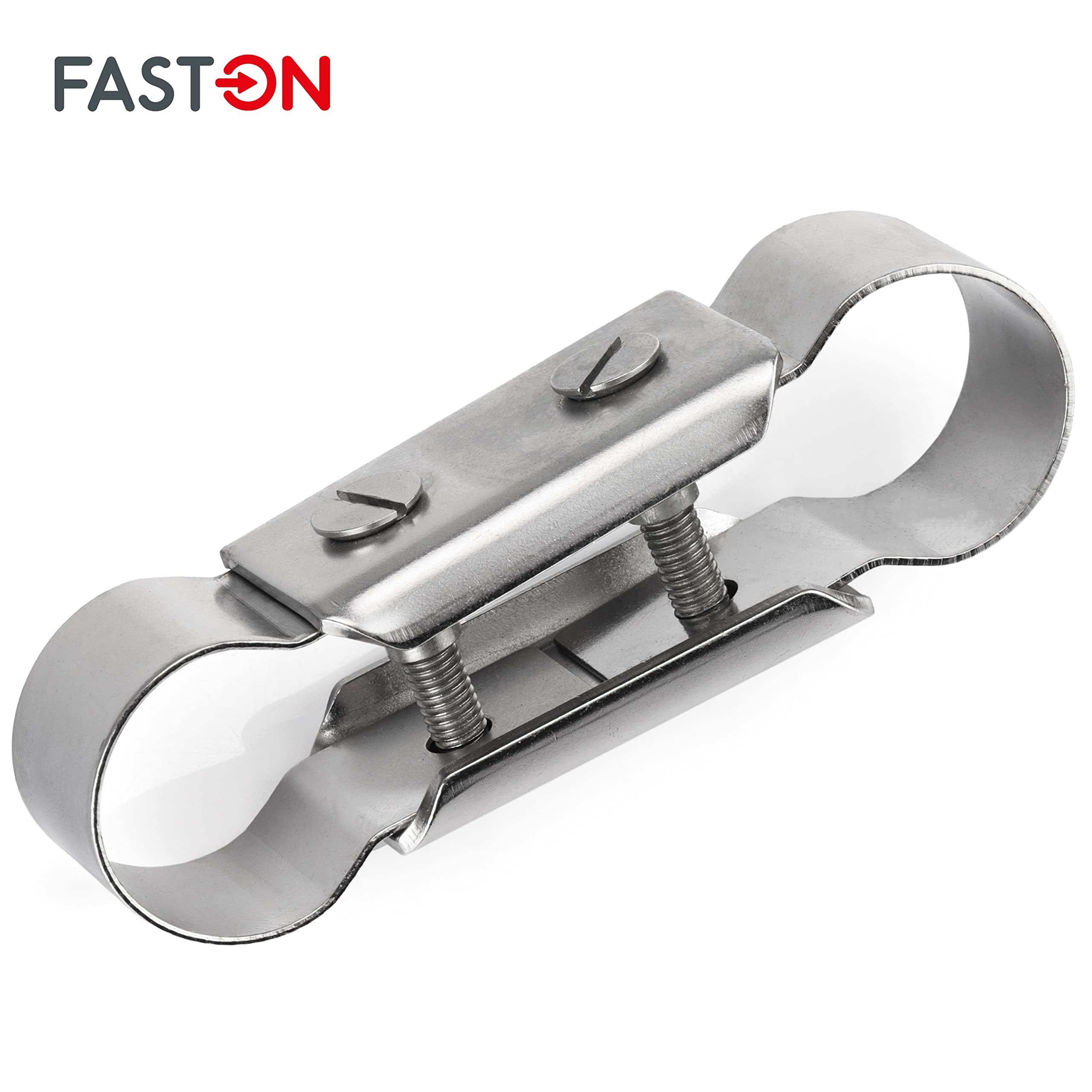 Inless - Conectores de acero A2 V2A de 25 mm (paquete de 5) conectores de tubo de doble abrazadera para un soporte resistente y seguro en uso doméstico o comercial