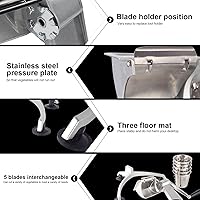 Vista 4 de Cortador de verduras multifuncional manivela cortador de verduras rallador procesadores de alimentos con 5 cuchillas de acero inoxidable para cocina
