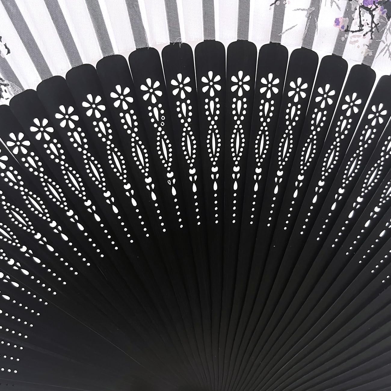 Hand Fan for Vintage Japanese Bamboo Silk Elegant for Dance Music Festival Wedding Church Decoration Party (Grey, Medium)
