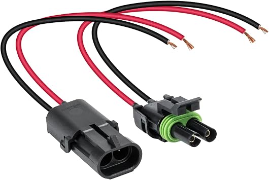 True Mods 2-Wire Weather Pack Connector Kit Assembled with 10" 12 AWG Wires