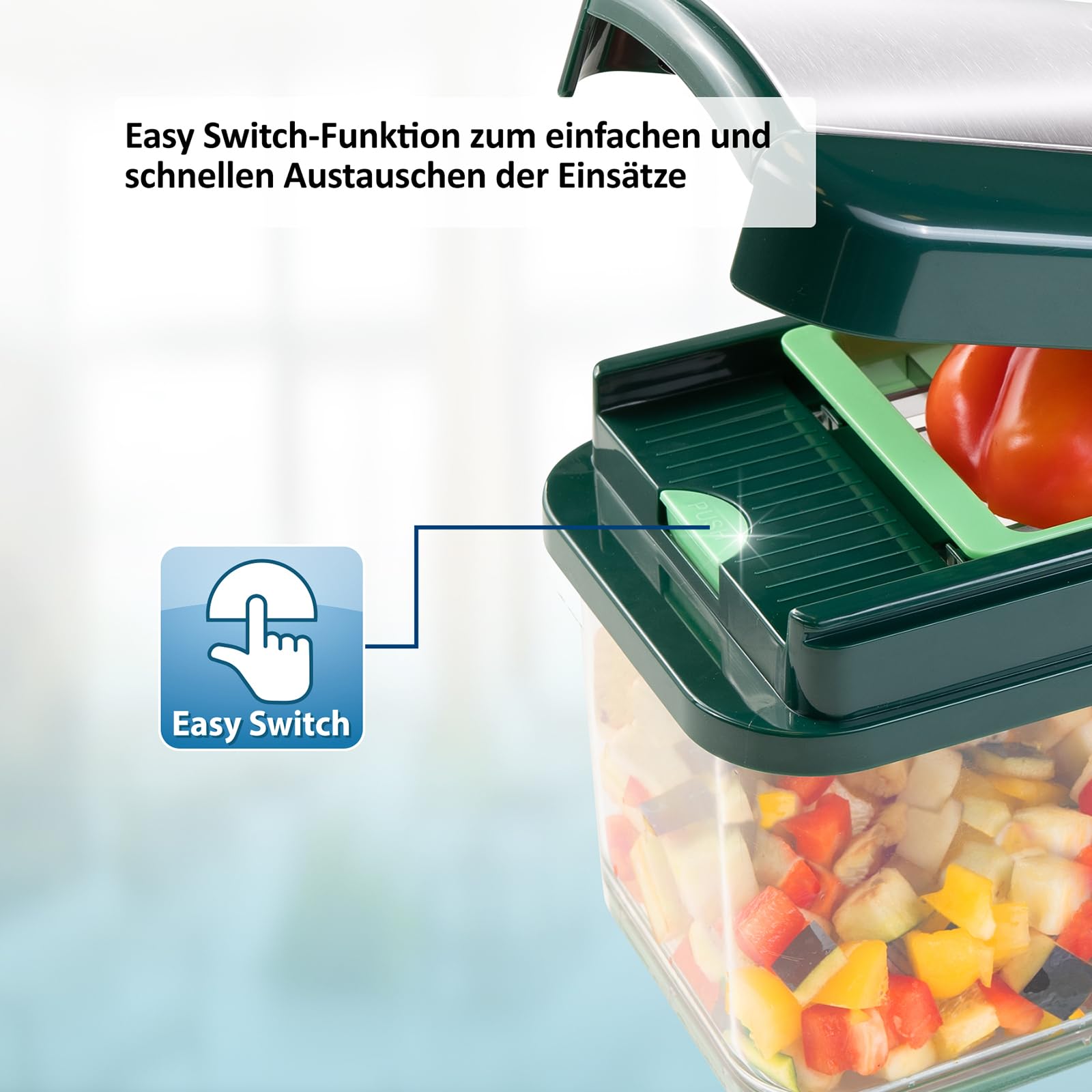 Genius Nicer Dicer Exclusive 30 tlg Gemüseschneider & Gemüse Hobel multifunktional- Mandoline, Würfelschneider, Julienne & Spiralschneider, Reibe, Zerkleinerer für Gurken, Kartoffeln, Obst