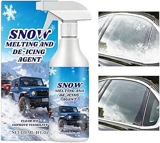 Windshield Deicer Spray - 120ML Suitable Glass Freeze Spray | 4.3×16.2CM Convenient Snow Remover Agent, Car Windshields Defroster, Windshield Ice Remover, for SUV RV Sedan Truck Minivan Auto