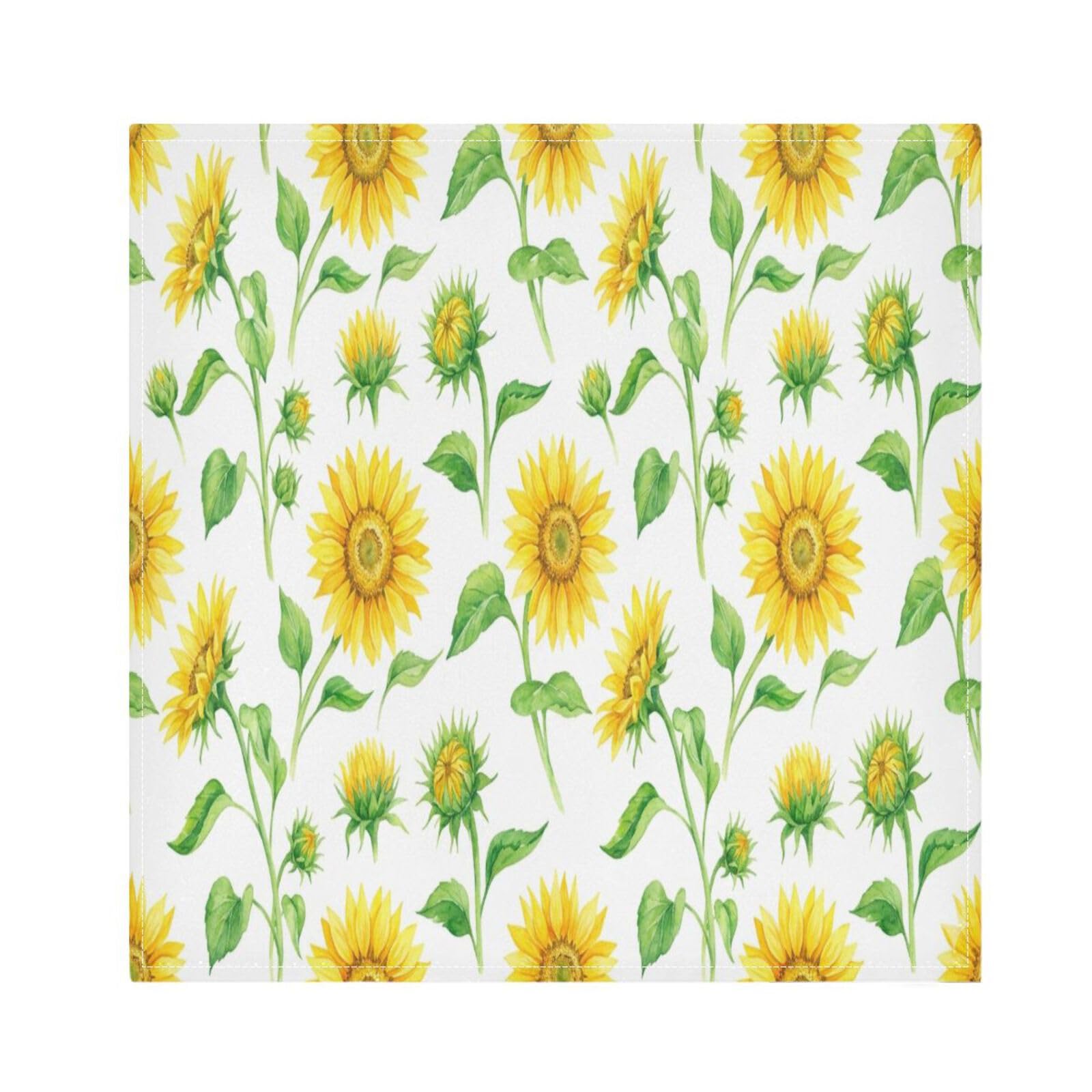 Ttgoth Sunflowers Cloth Napkin Set of 4 Washable & Reusable Dinner Napkins for Dining Table, Banquets, Wedding, Party, 50x50 cm