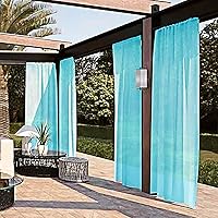Vista 2 de SpaceDresser - Cortinas transparentes impermeables para exterior para patio - 2 paneles con bolsillo para barra, cortinas de gasa transparentes