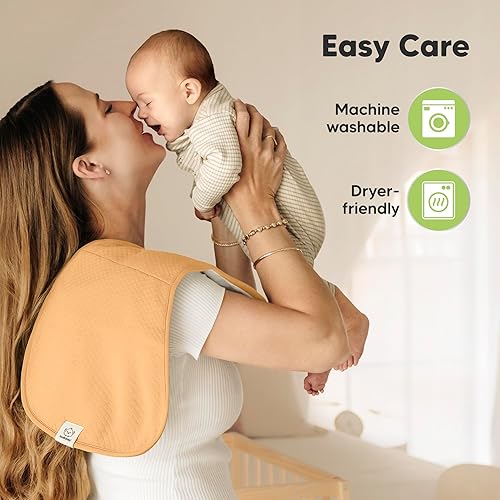 Vista 142 de Paños orgánicos para eructos para bebés niños y niñas, paquete de 5 paños de algodón súper absorbentes para bebés, trapos suaves y afelpados