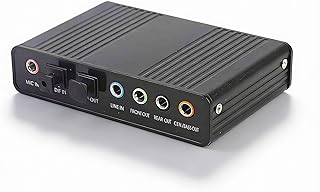 USB 2.0 External Sound Card, 6 Channel 5.1 Surround Adapter, Digital Optical SPDIF Audio Output Adapter for Laptops, Desktop Computers and Machine with USB Port