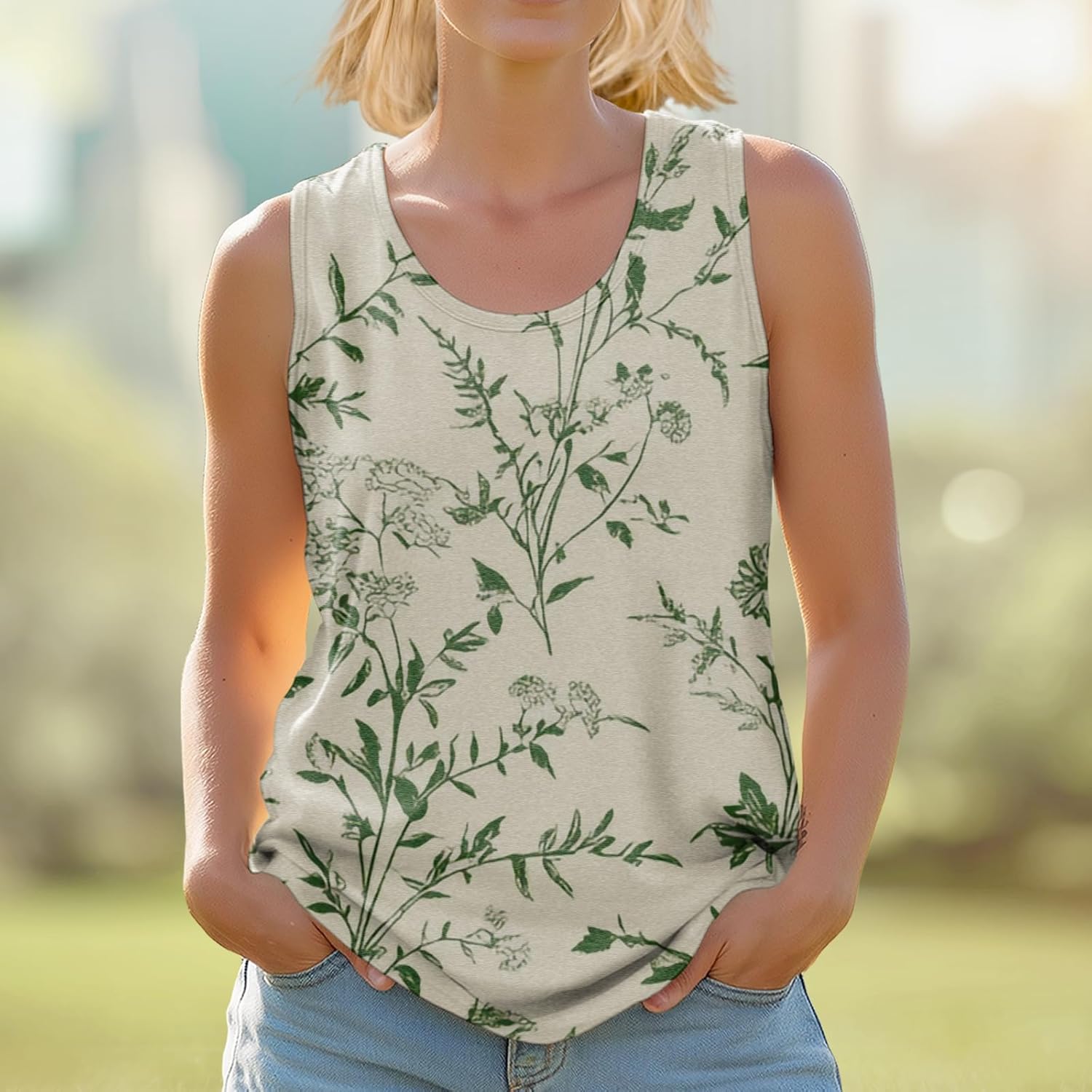 Stylish Women's Crewneck Tank Tops Outdoor Trendy Yoga Workout Shirts Cropped Sleeveless Tshirts Multicolor - Image 2