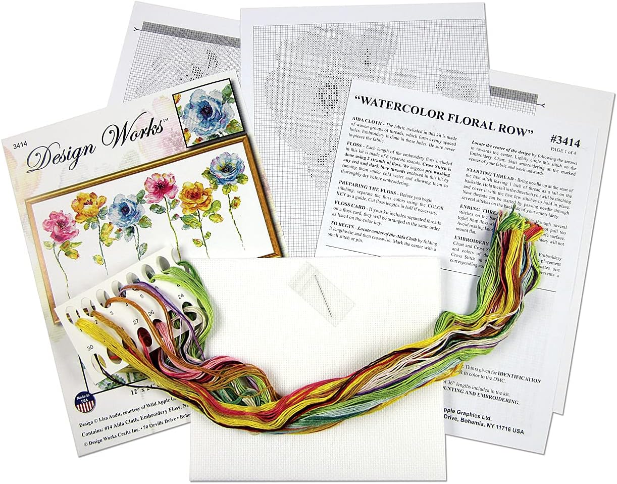 Watercolor Floral Row